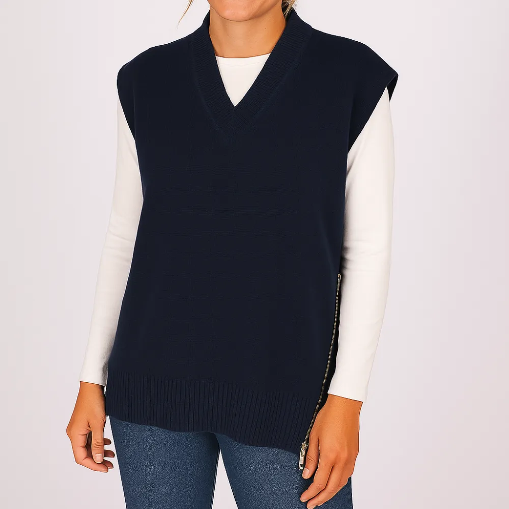 Side Zip Knit Vest