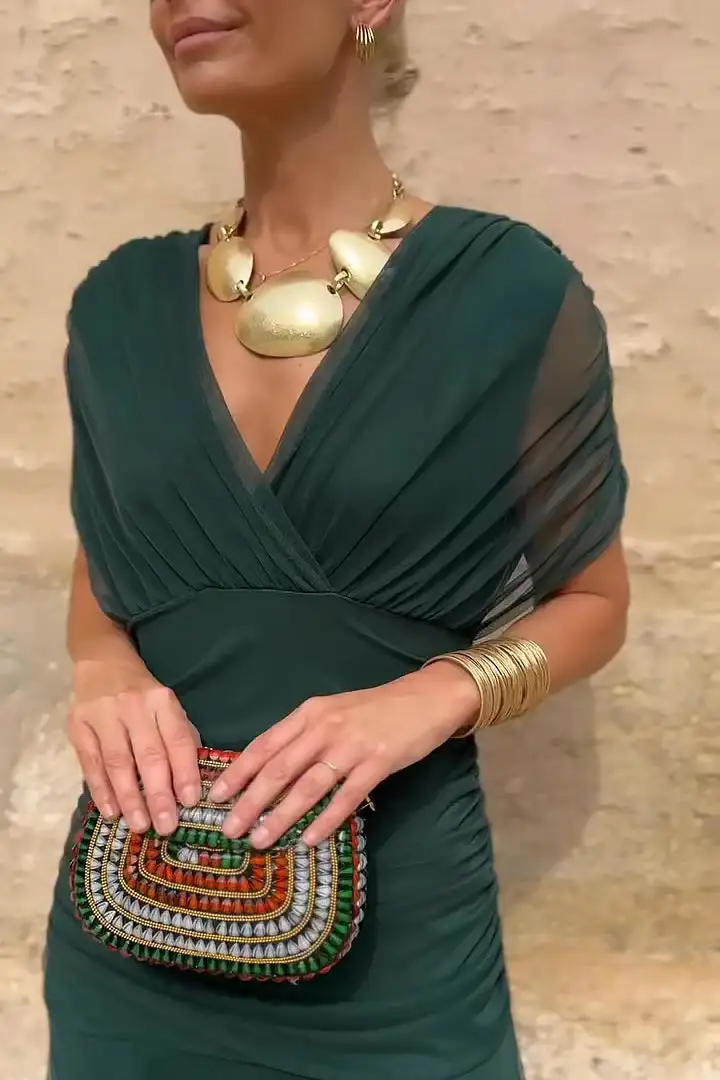 V-Neck Woven Party Dress