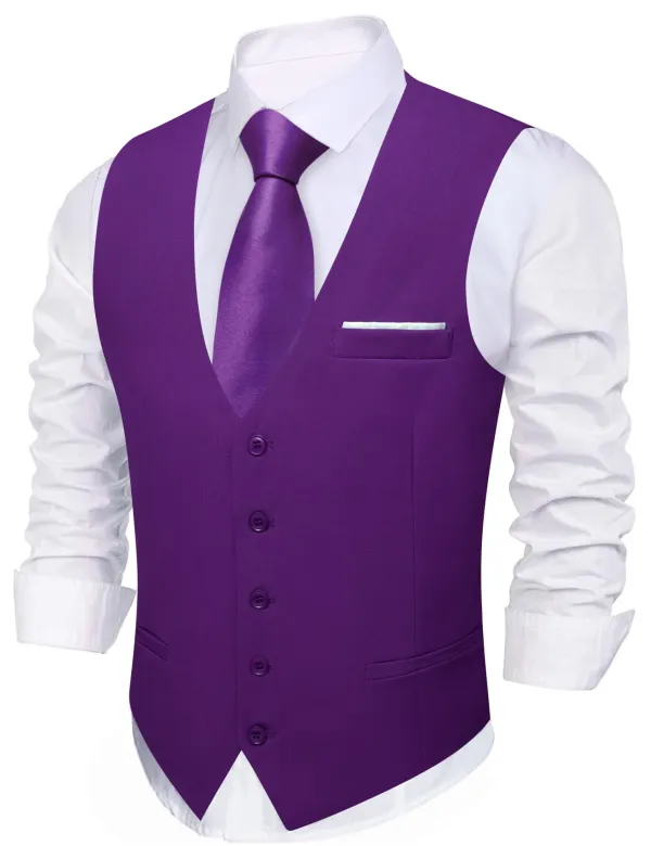 Solid V Neck Business Dress Vest
