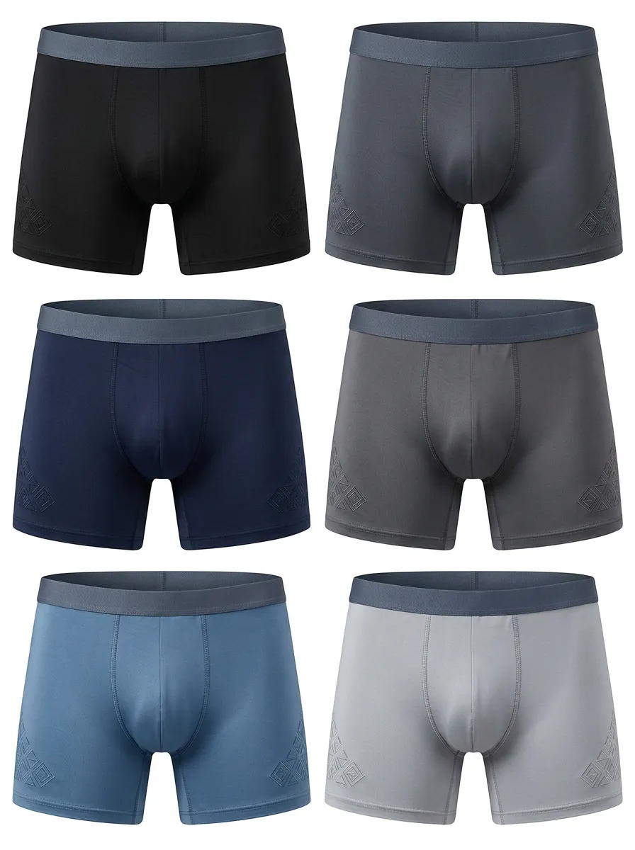 Men's Geometric Embossed Multi-Pack Boxer Briefs