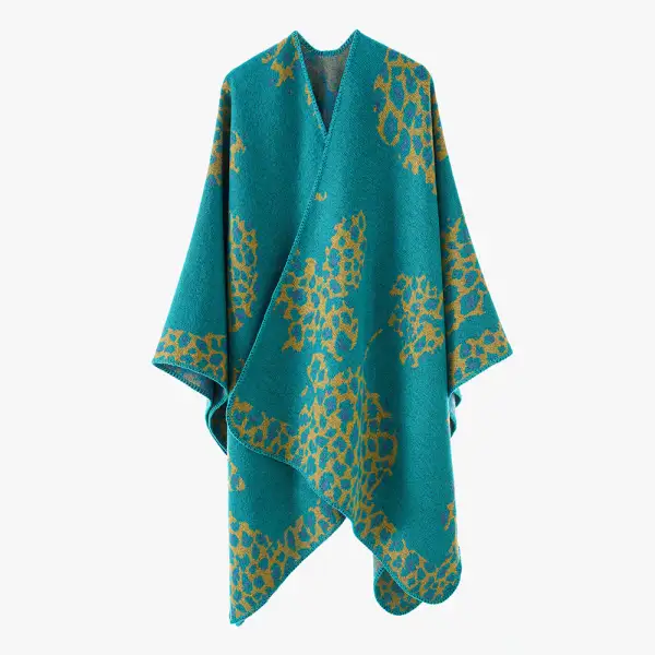 Jacquard Leopard Woven Wrap Scarf