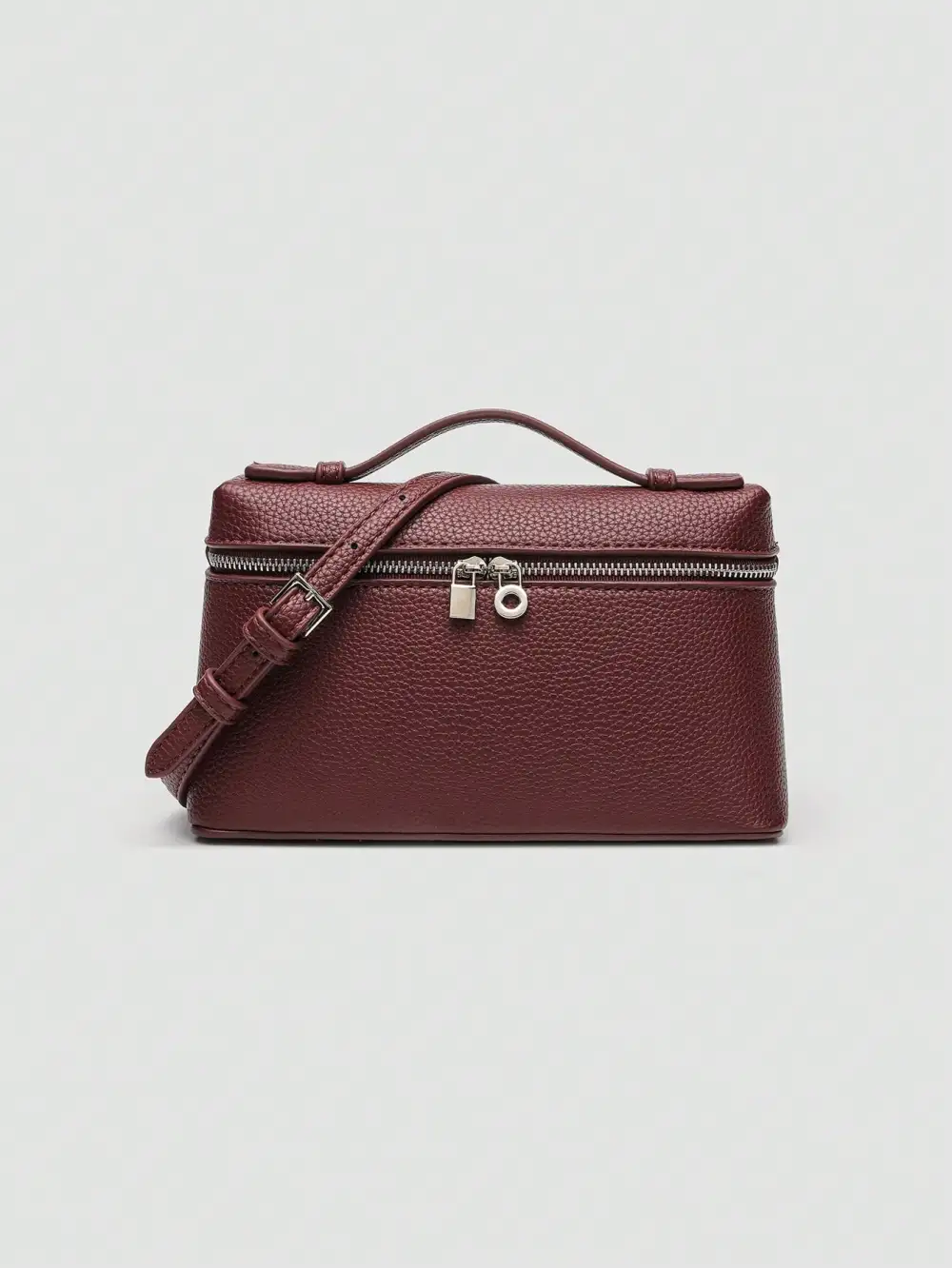 Litchi Grain PU Square Shoulder Bag