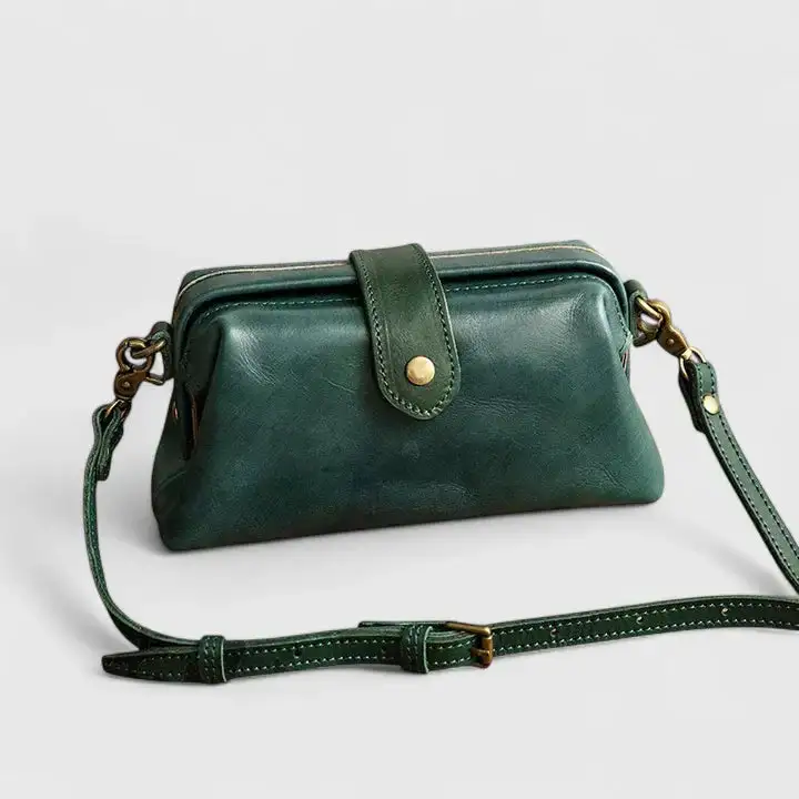 Structured Pebbled Leather Handbag