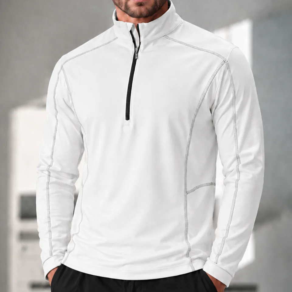 Clean Line Midweight Long Sleeve Pullover Golf Shirt