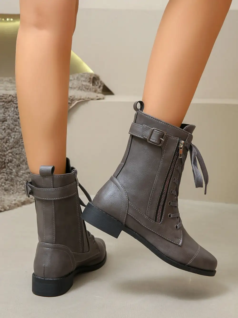 Lace Pu Boots