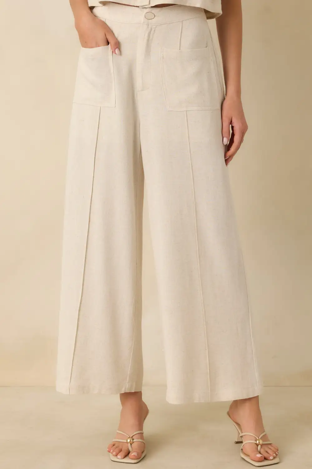 Refined Accent Wide Leg Pants