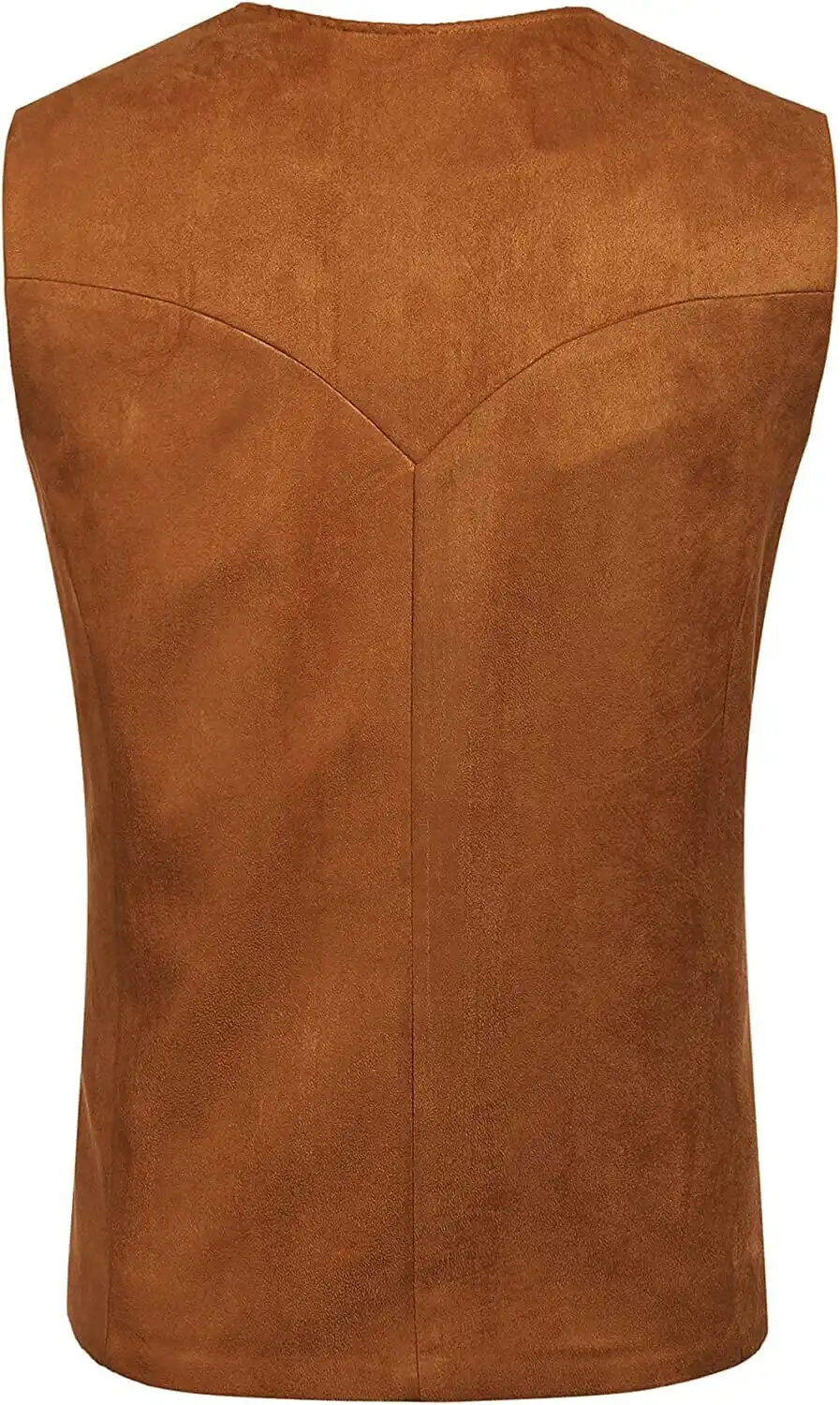 Solid Suede Leather Suit Vest Jeans
