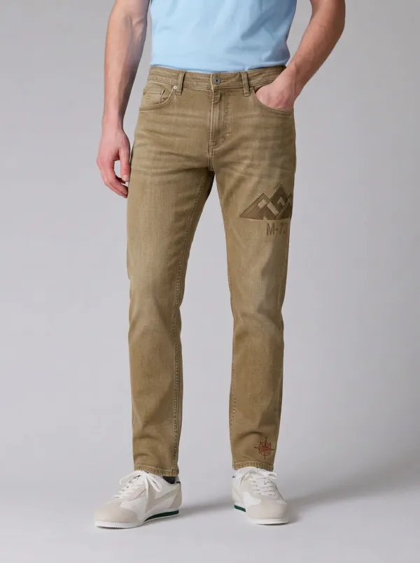 Men's Mountain M-73 Compass Graphic Printed Stretch Jeans