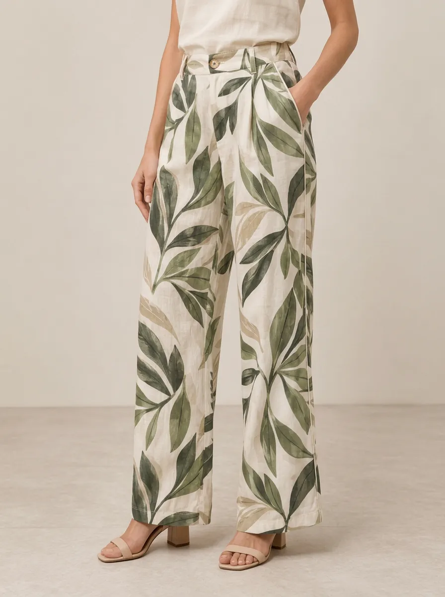 Women's Botanical Garden Inspired Printed Pants