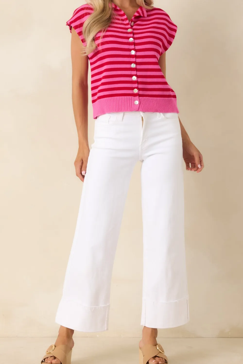 I'Ve Seen Stretch Wide Leg Cuffed Jeans