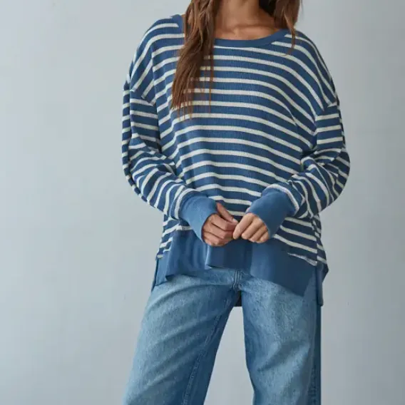 Striped Thermal Long Sleeve Tee