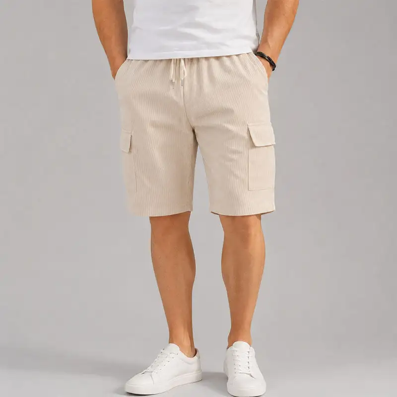 Men's Cargo Drawstring Shorts With Side Pockets