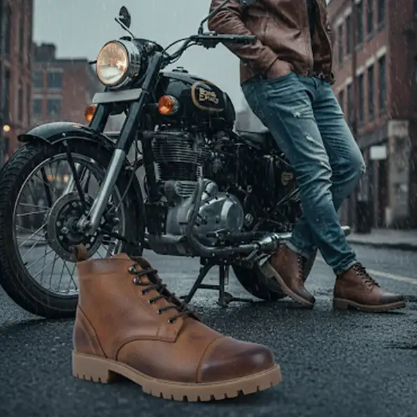Men's Sleek Lace Up Leather Everyday Boots