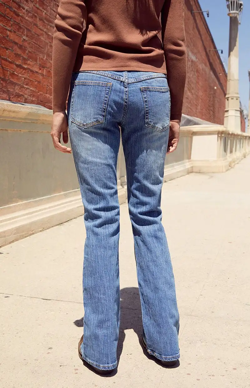 John Galt Medium Blue Brielle '90s Bootcut Low Rise Jeans