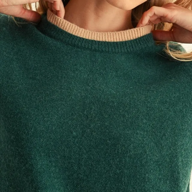 Color Rib Layered Top