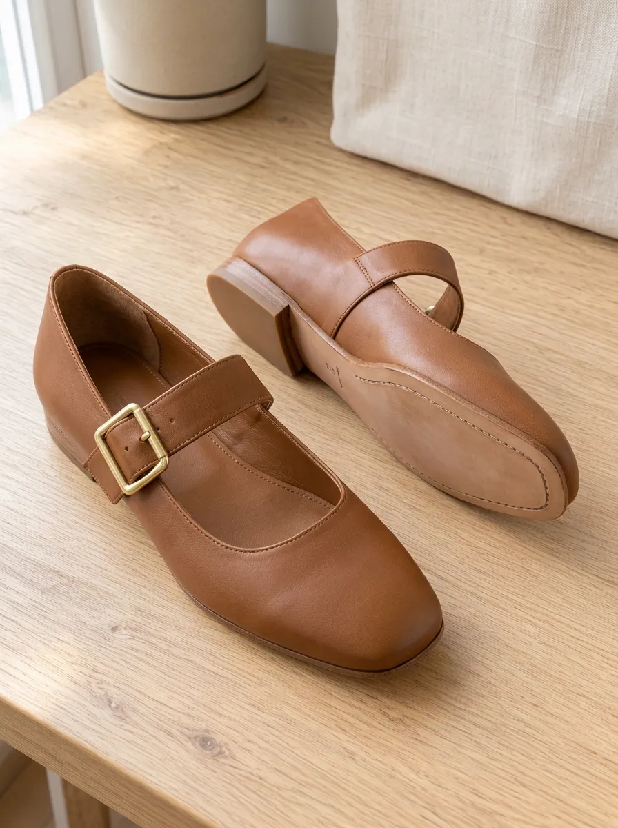 Women's Vintage-Inspired Leather Mary Jane Footwear