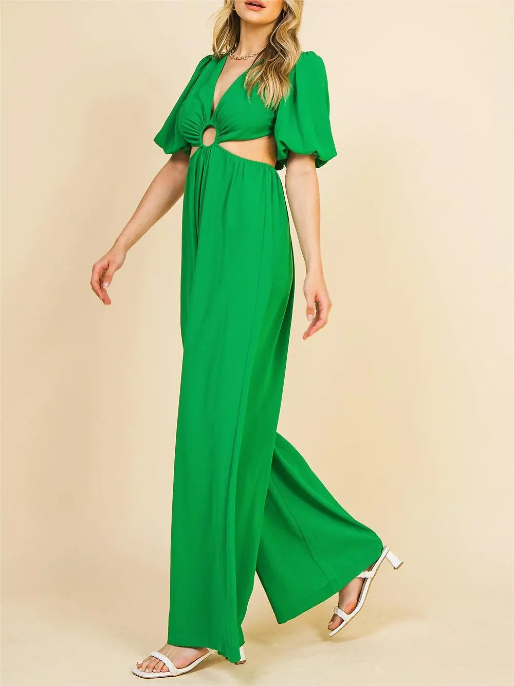 Cutout Short Sleeve Jumpsuit
