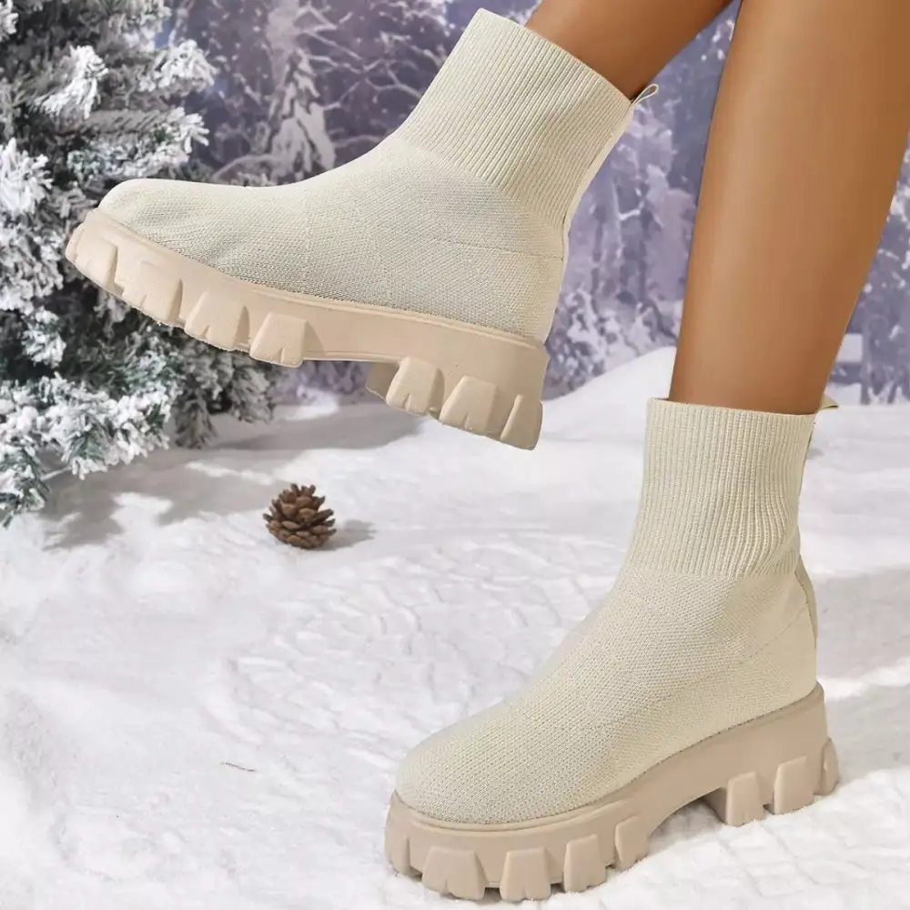 Round Toe Block Heel Boots