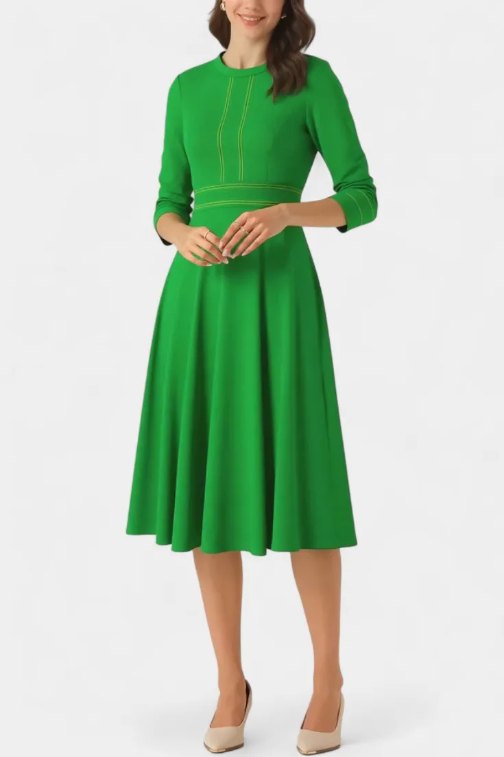 Round-Neck Midi Dress