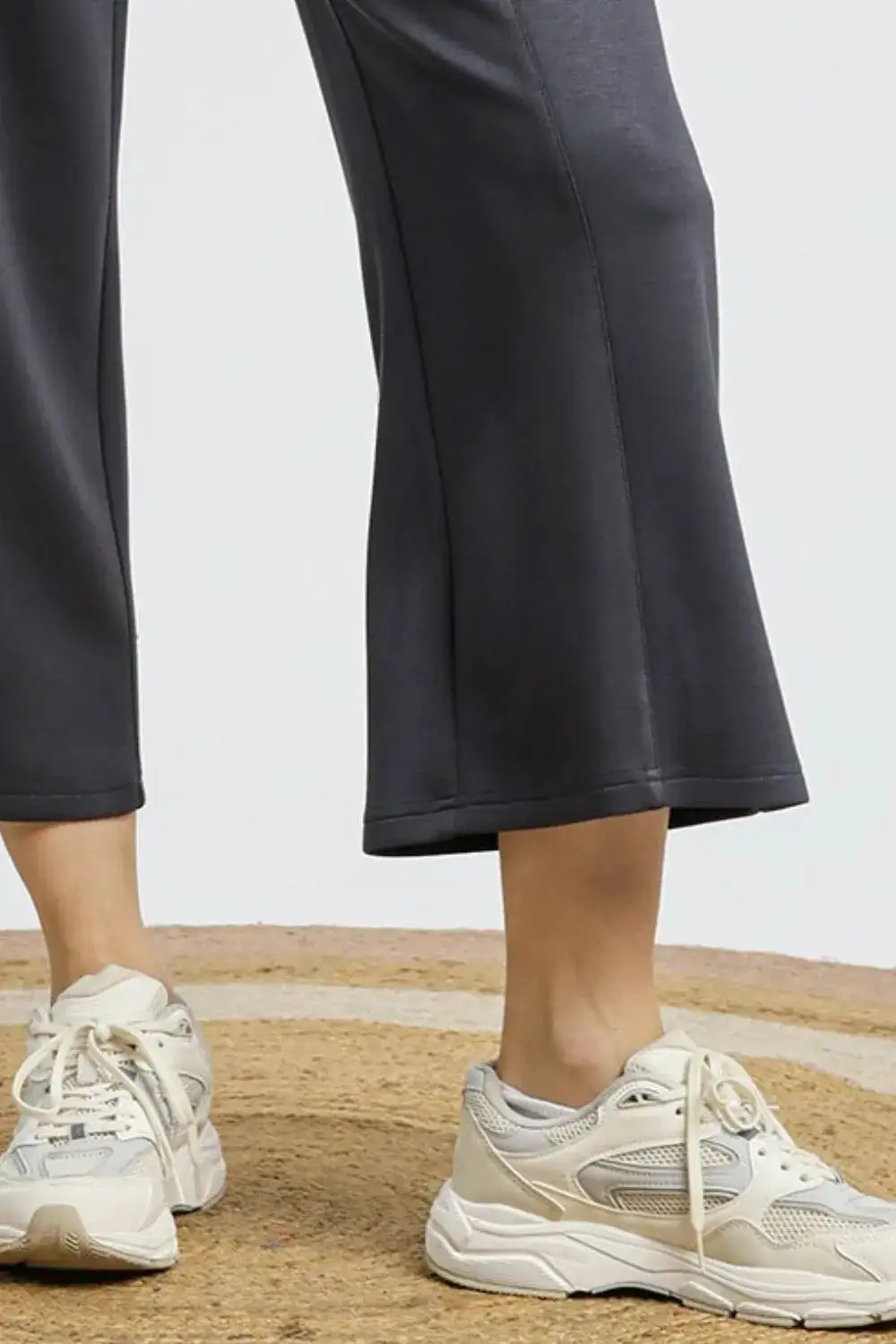 Wide Leg Cropped Drawstring High Waist Pants