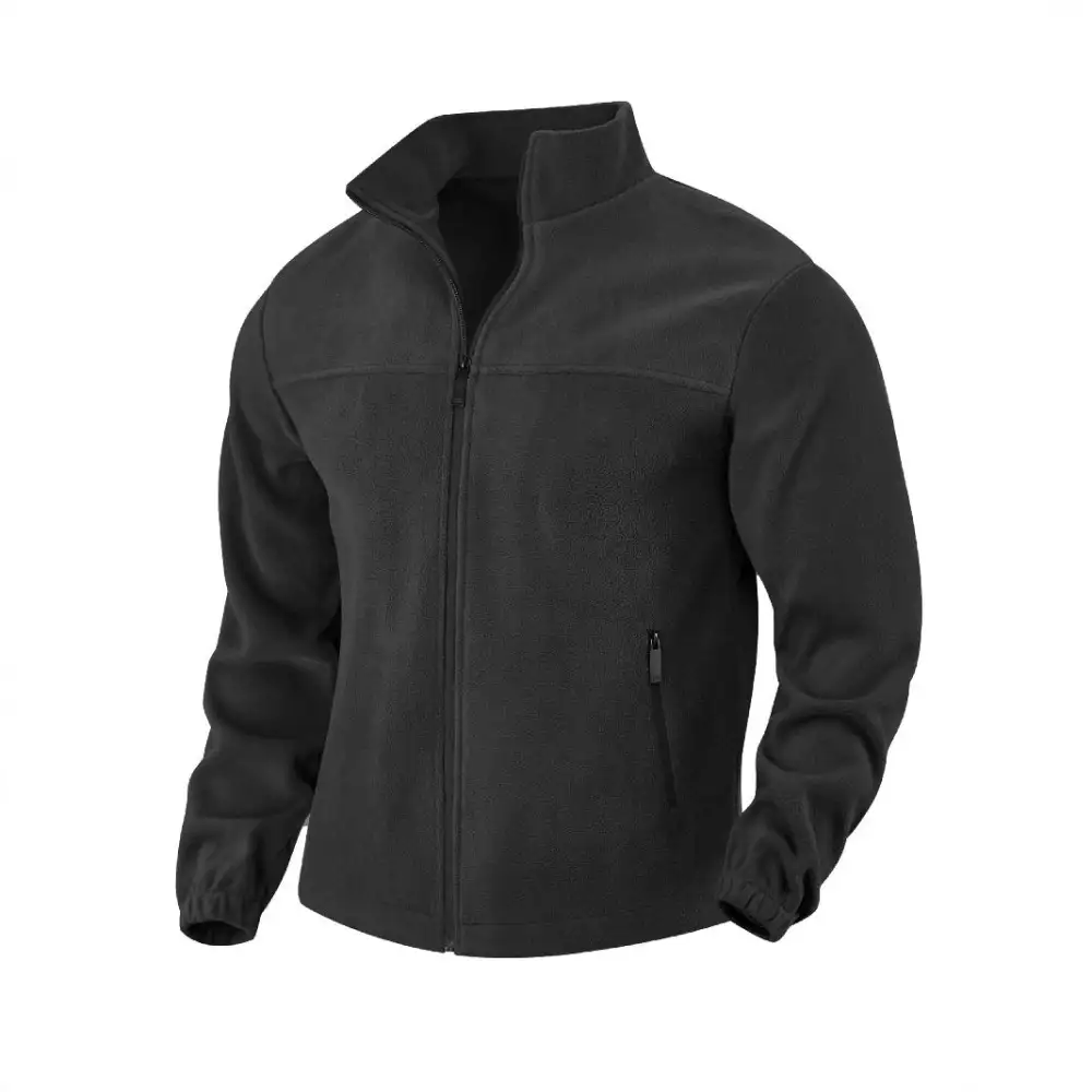 Zip-Front Fleece Casual Outerwear Jacket