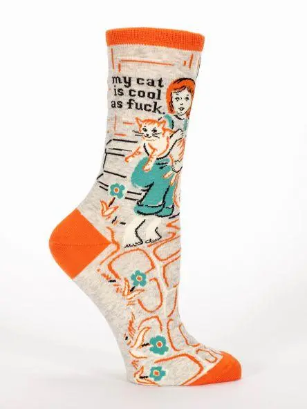 Women's My Cat is Cool as Fuck Crew Socks