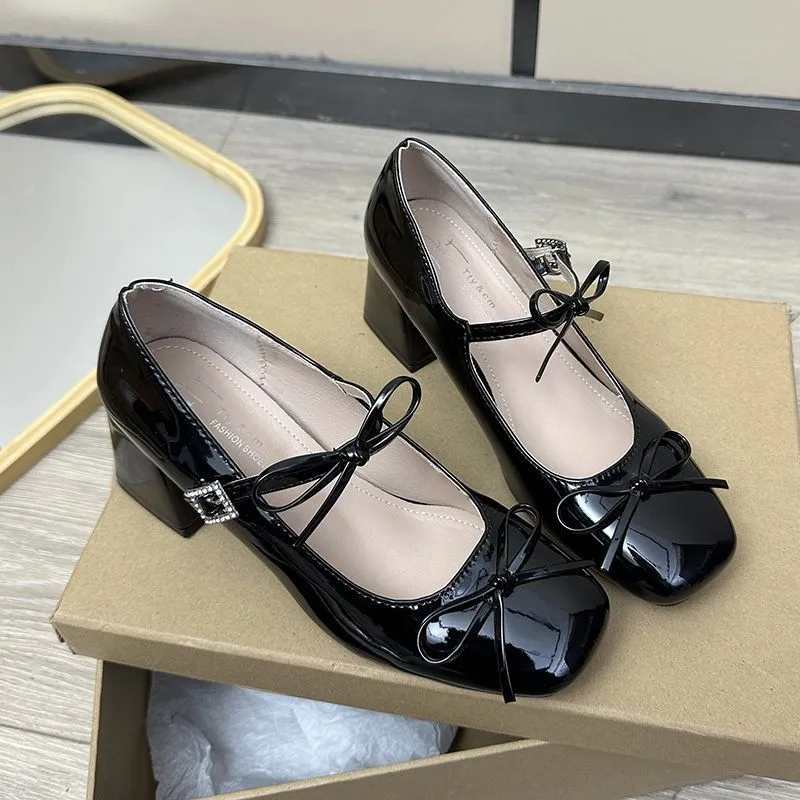 Clean Profile Strap Low Heel Shoes