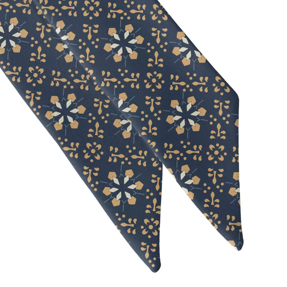 Deco Floral Pattern Hair Scarf