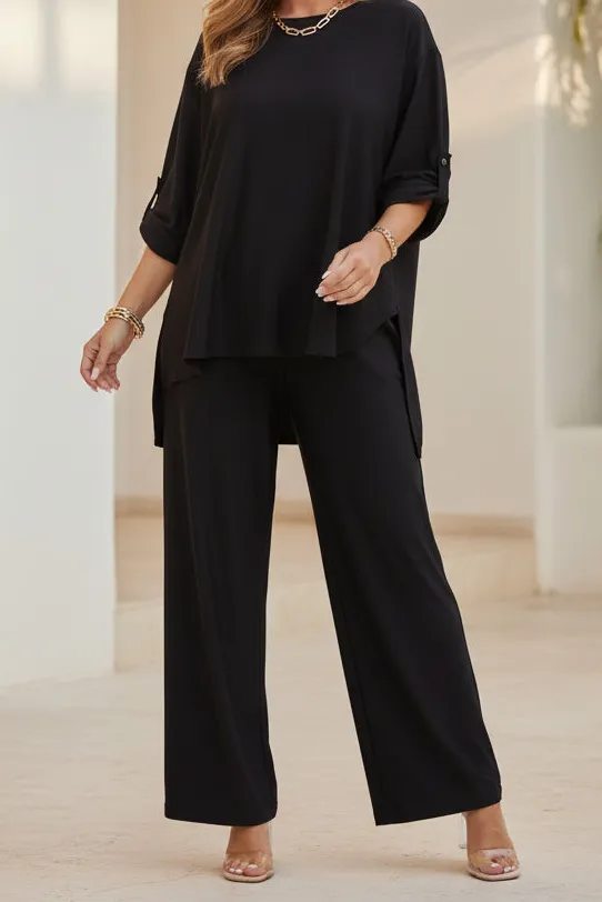 Wide-Leg Stretch Women's Two-Piece Set