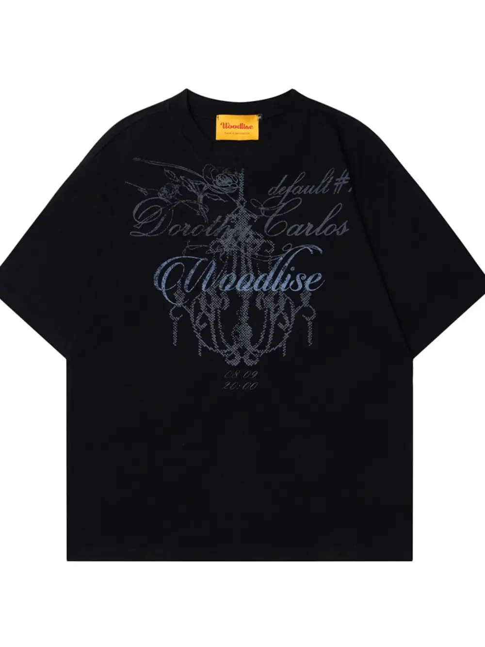 Textured Graphic Short Sleeve Oversized Crew Neck Tee