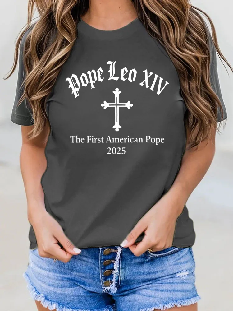 Letter Printed Round-Neck Short Sleeve T-Shirts