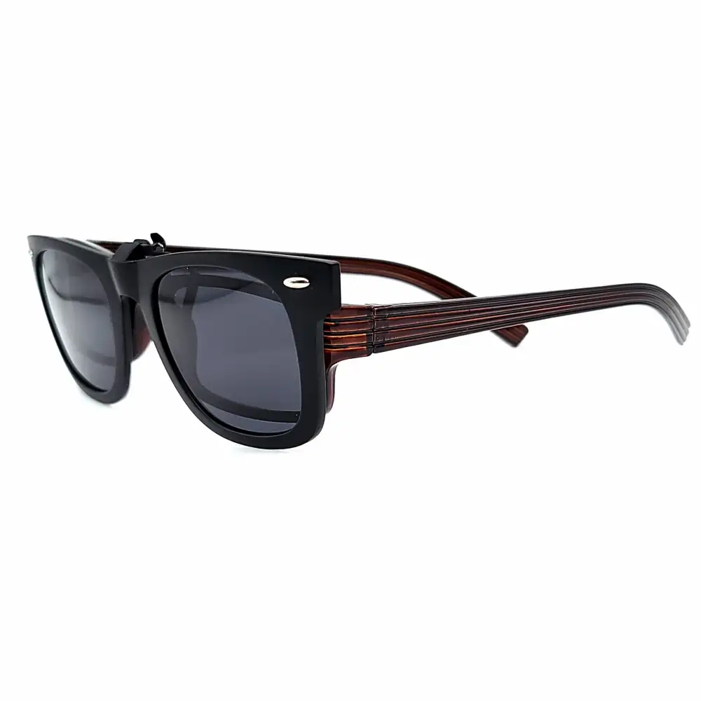 60mm Wayfarer Polarized Full-Frame Clip-On Sunglasses