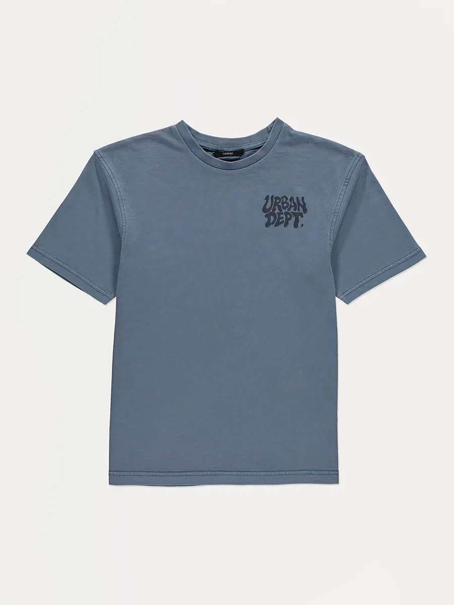Blue Urban Dept T-Shirt & Jersey Shorts Outfit