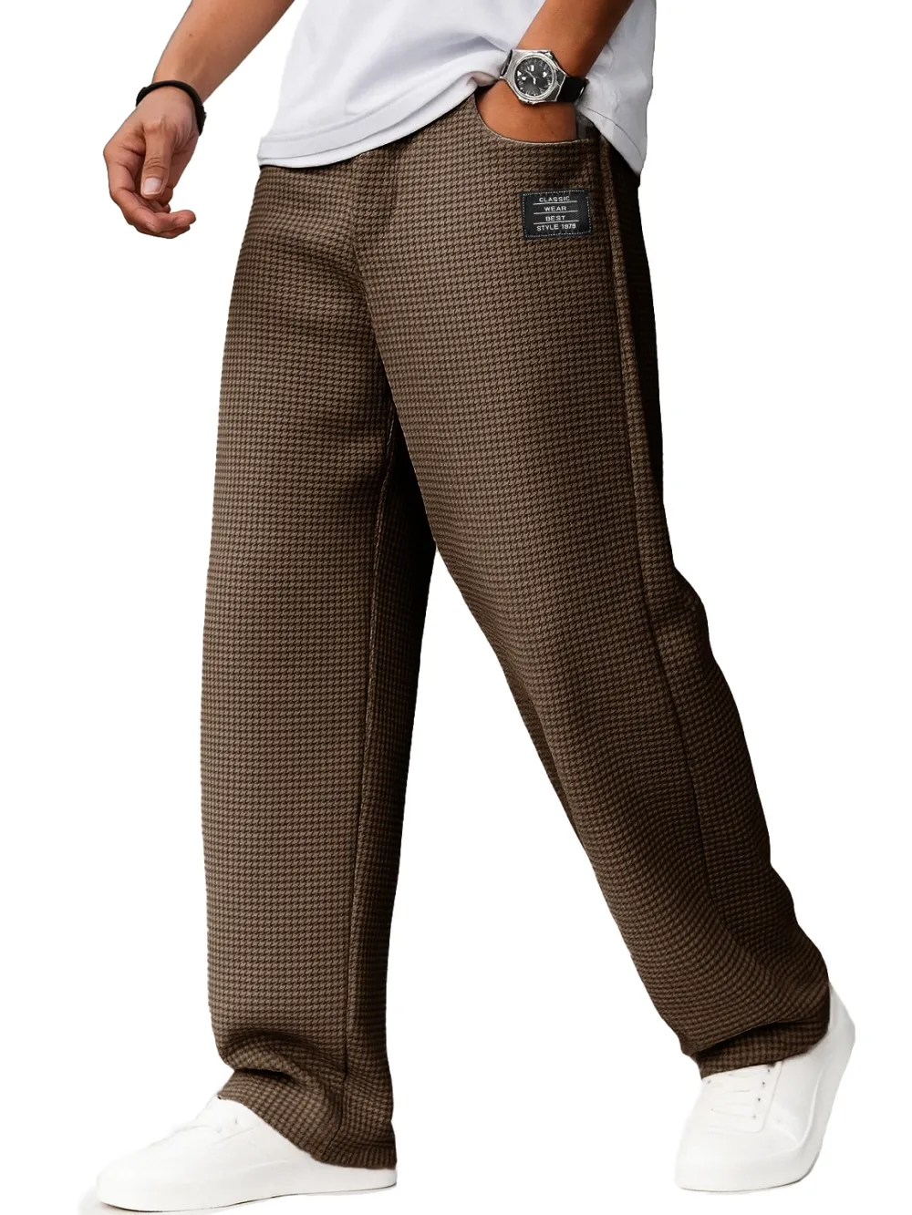 Textured Knit Drawstring Trousers