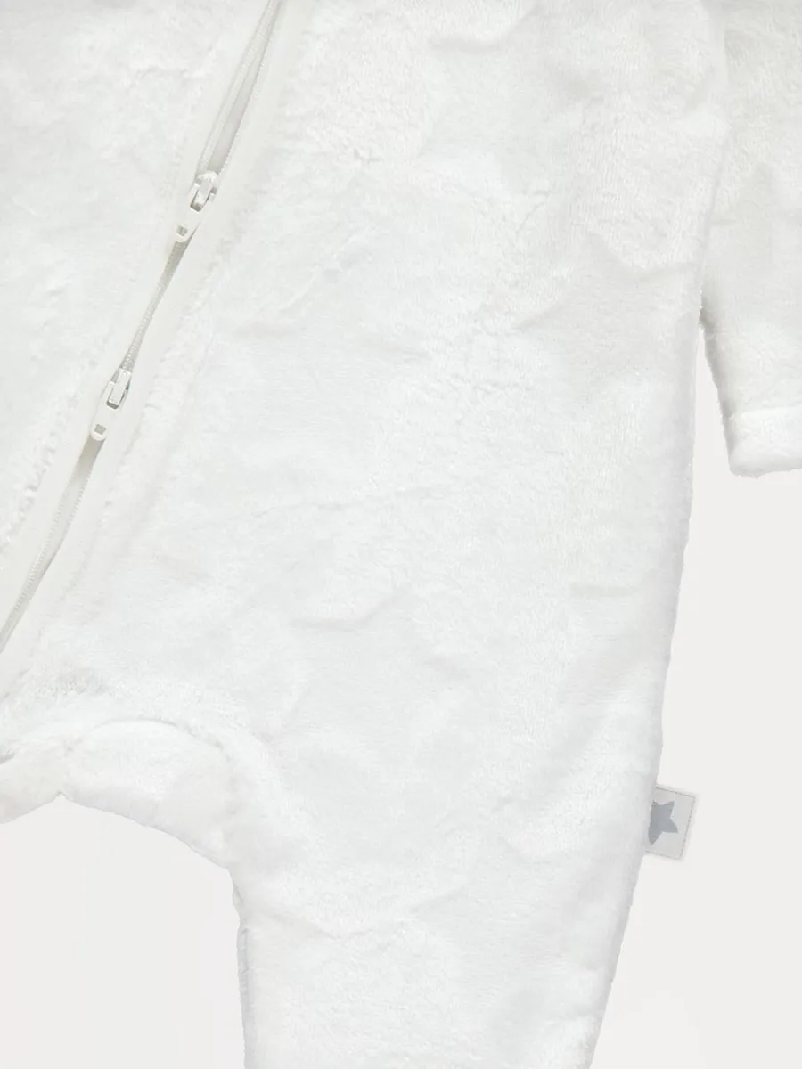 White Star Fleece Zip Fasten Sleepsuit