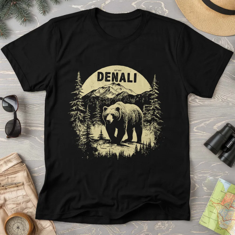 National Park Grizzly Bear Crewneck T-Shirt
