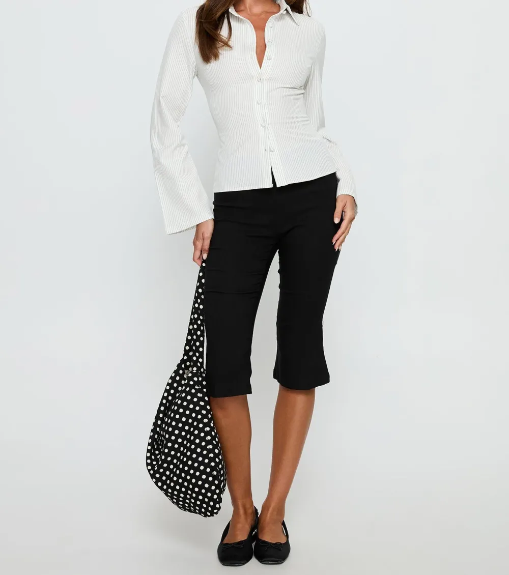 White Pinstripe Long Sleeve Shirt