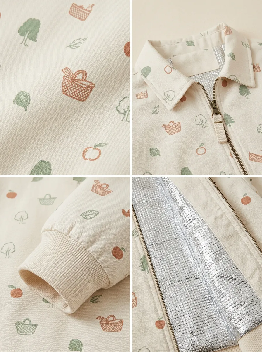 Picnic Lover Fruit Basket Pattern Printed Insulated Bag