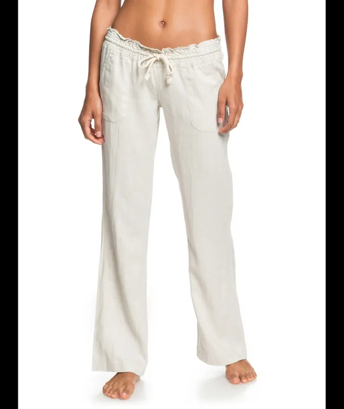 Relaxed Rib Waist Wide Leg Pants