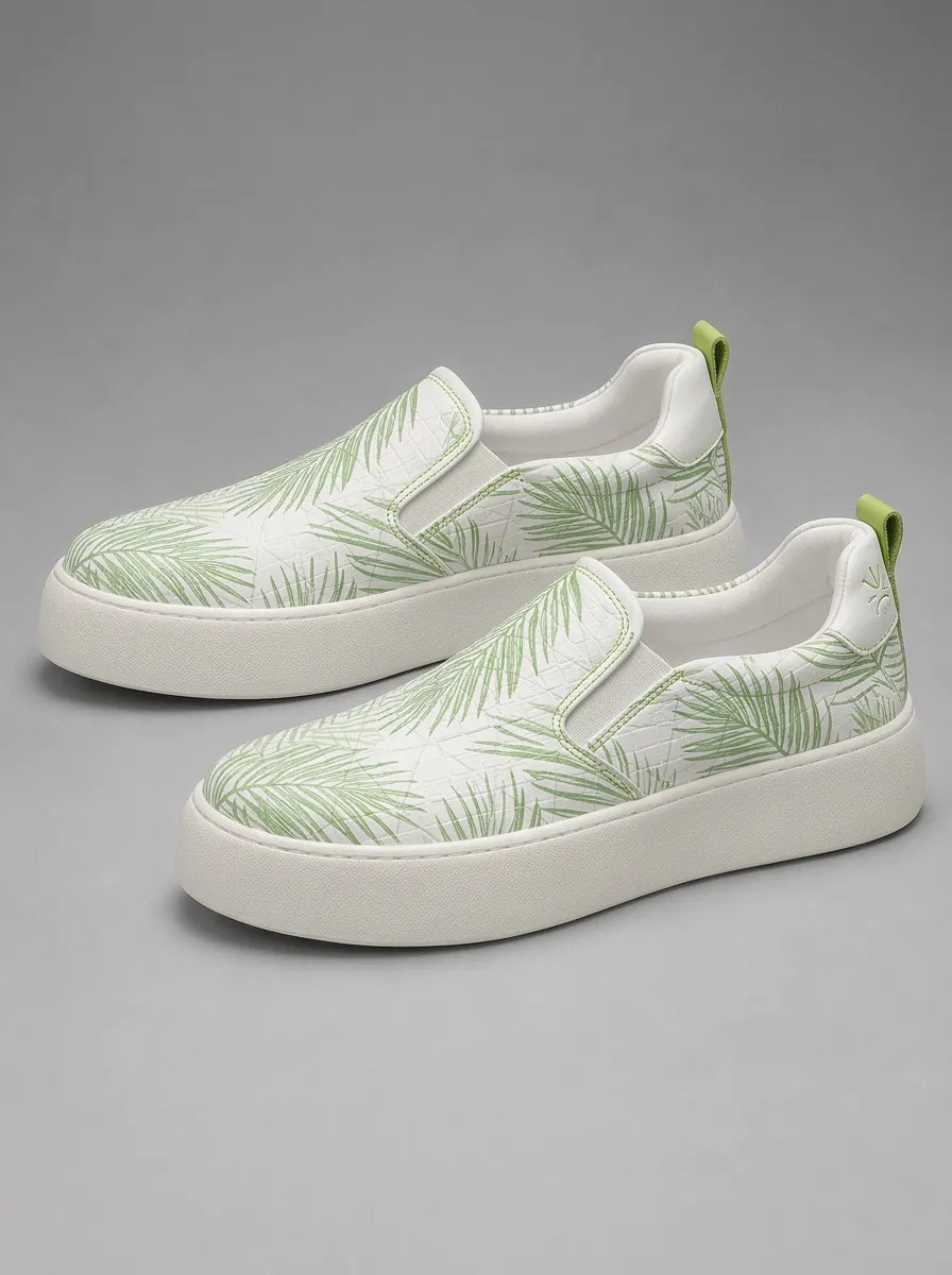 Men's Tropical Palm Leaf Pattern Skate Shoes
