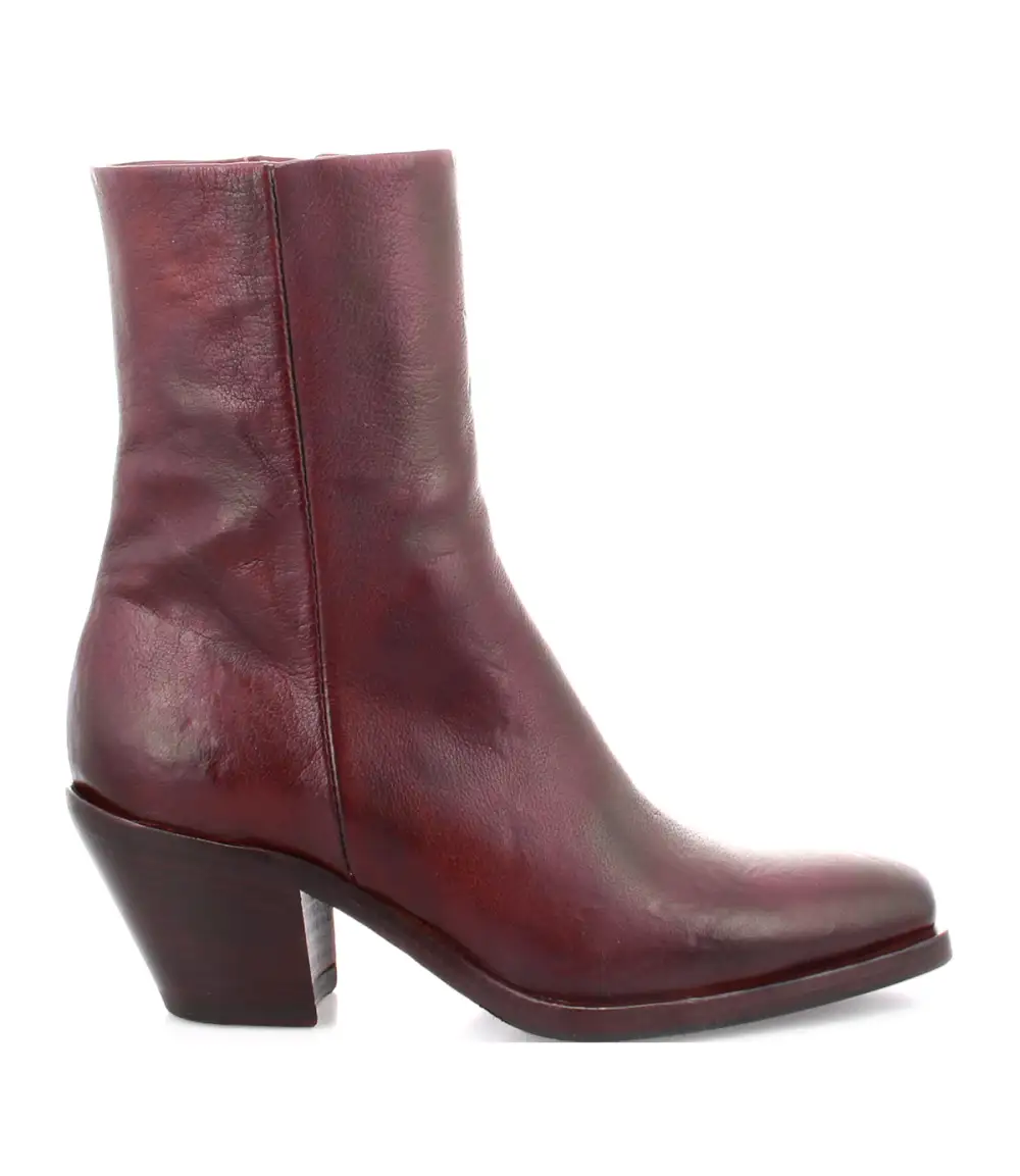 Side Zip Square Toe Leather Refined Ankle Boots