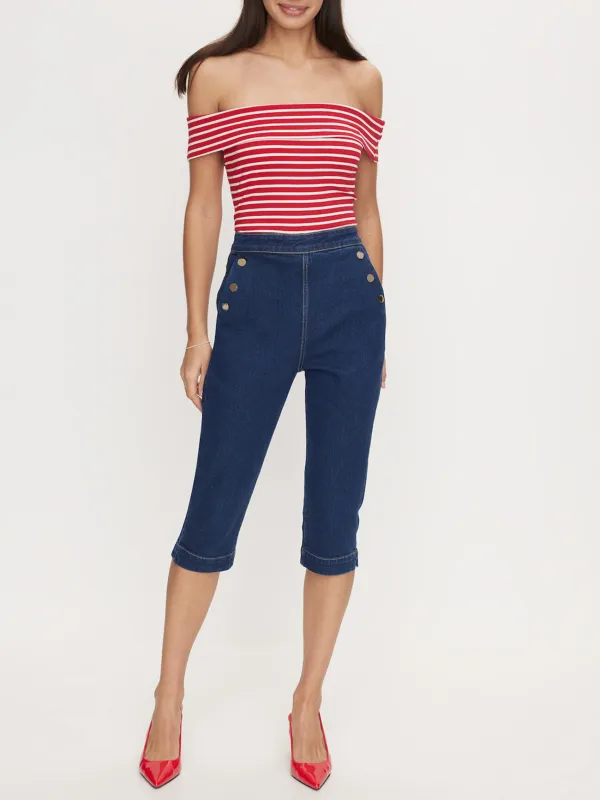 Dark-Colored Skinny Denim Shorts