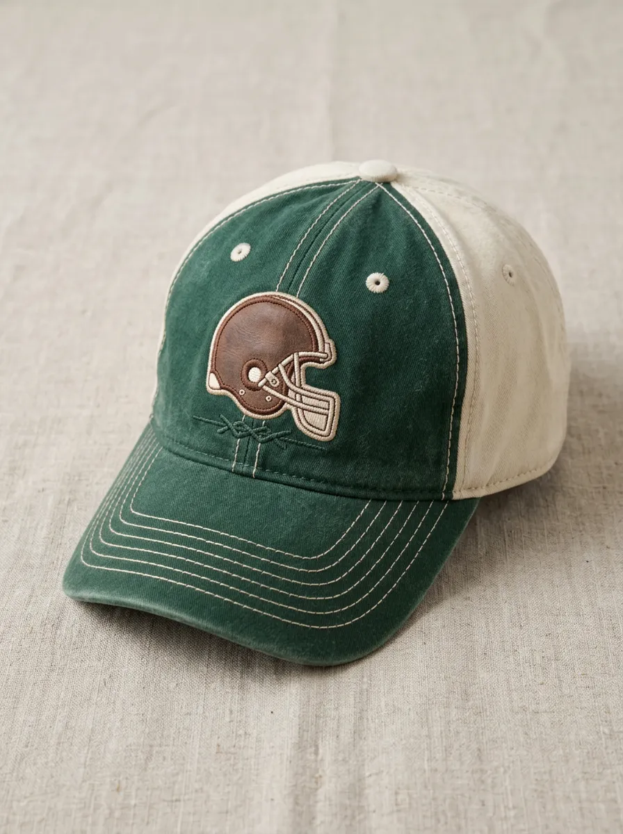 Men's American Football Fan Brown Helmet Embroidered Baseball Cap