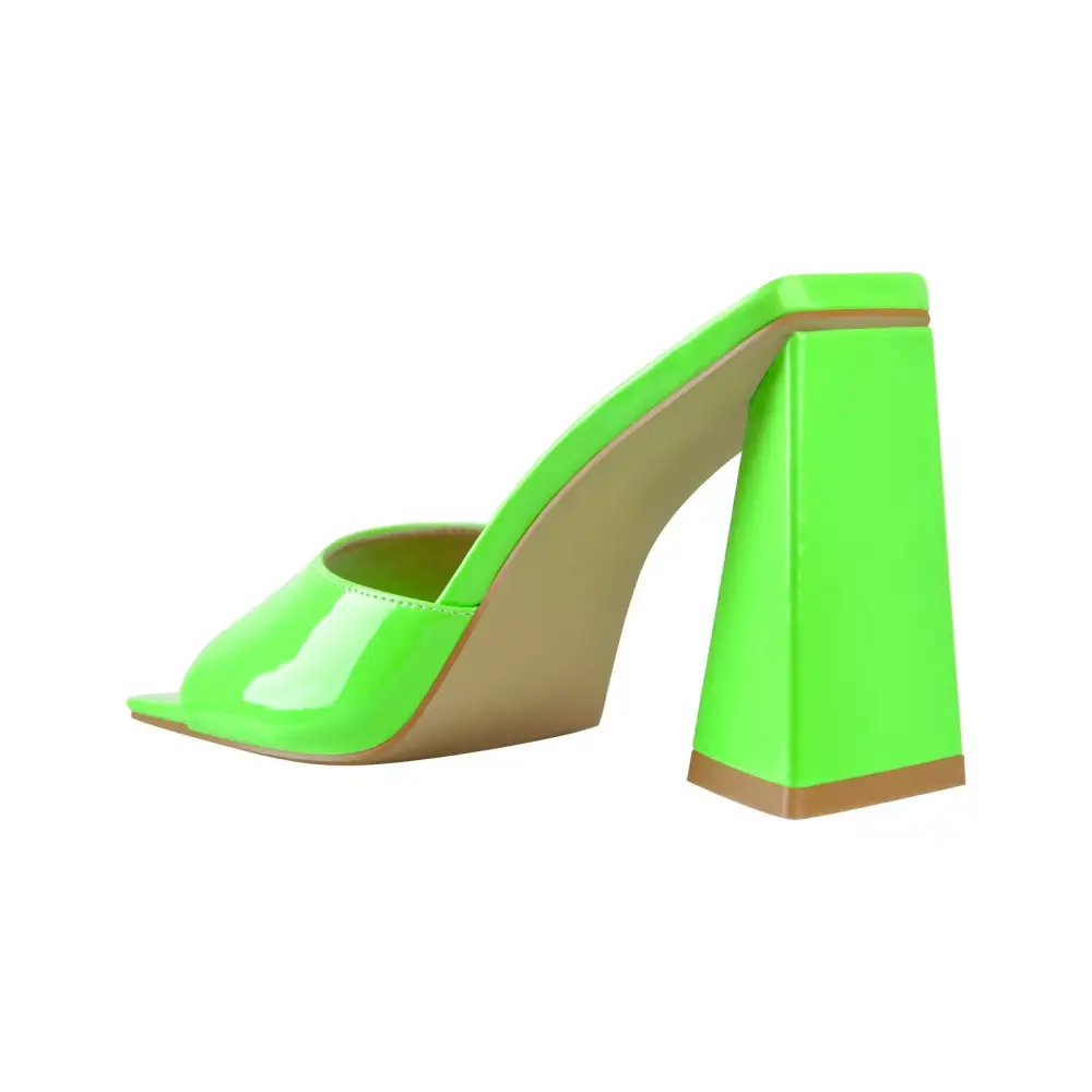 Square Toe Chunky Heel Mule Sandals