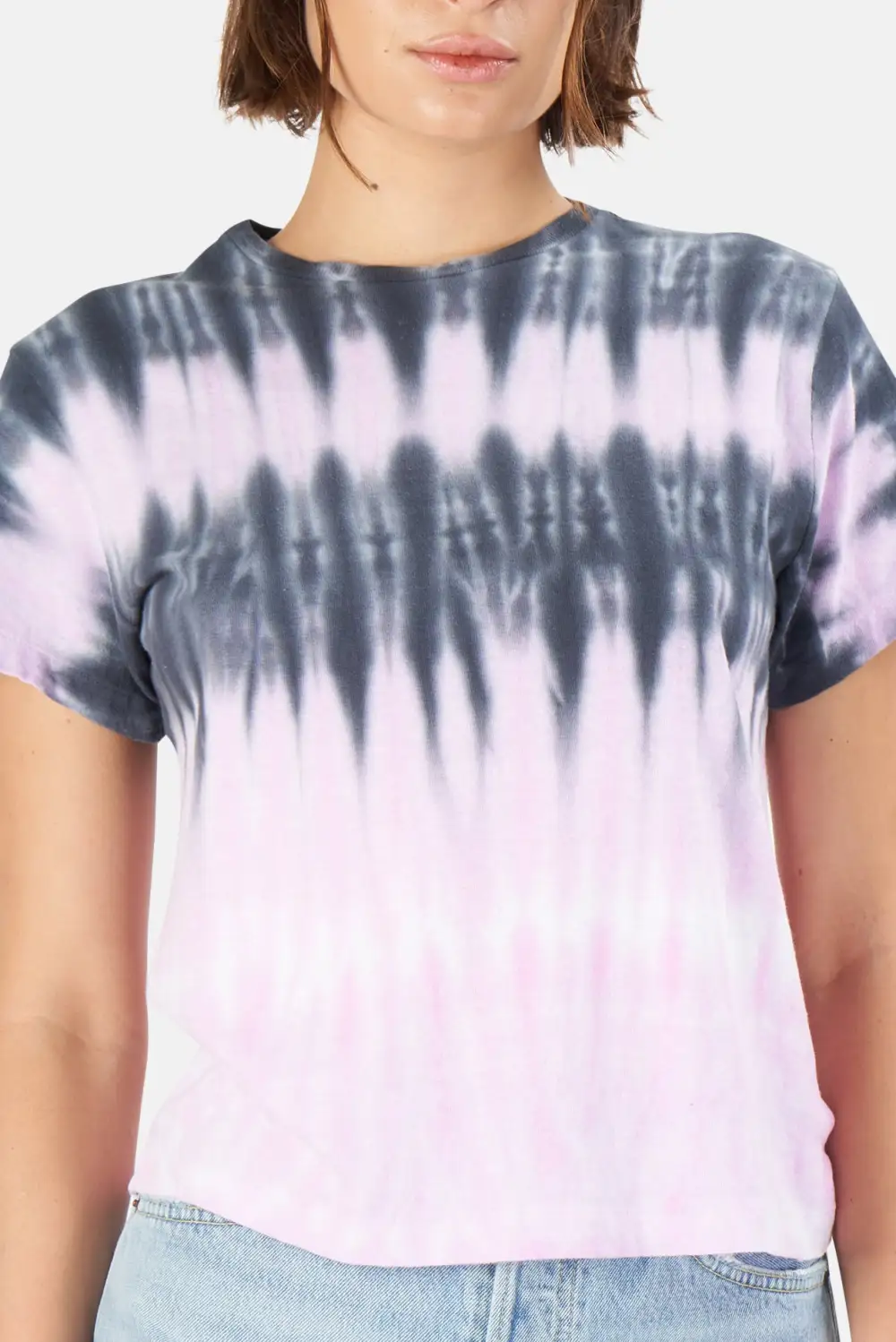 Striped Cotton Tie-Dye T-Shirt
