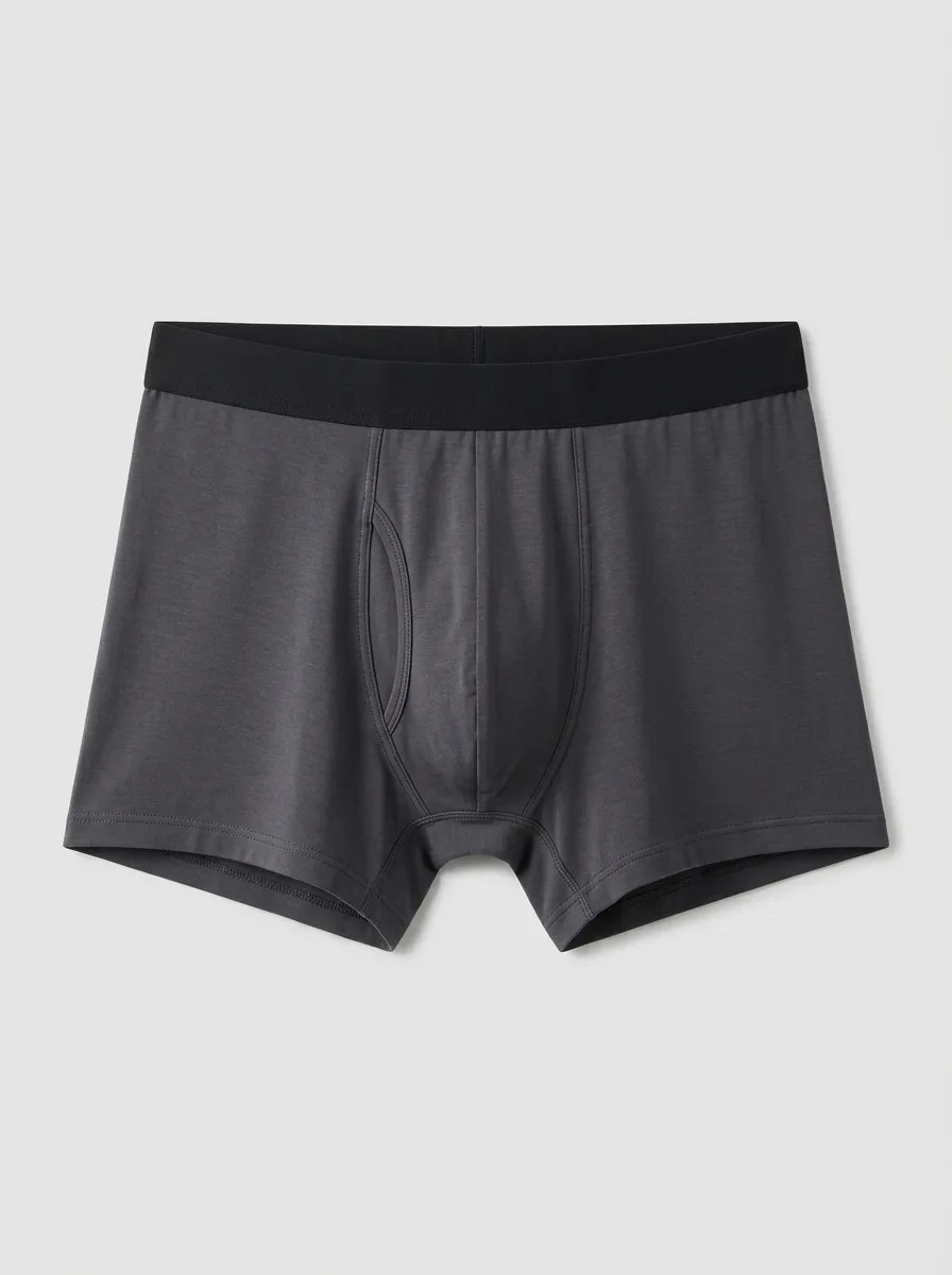 Men's Charcoal Grey Contrast Waistband Minimalist Boxer Briefs