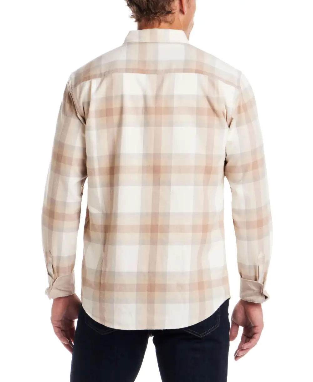 Men's Layered Plaid Flannel Brushed Shirt