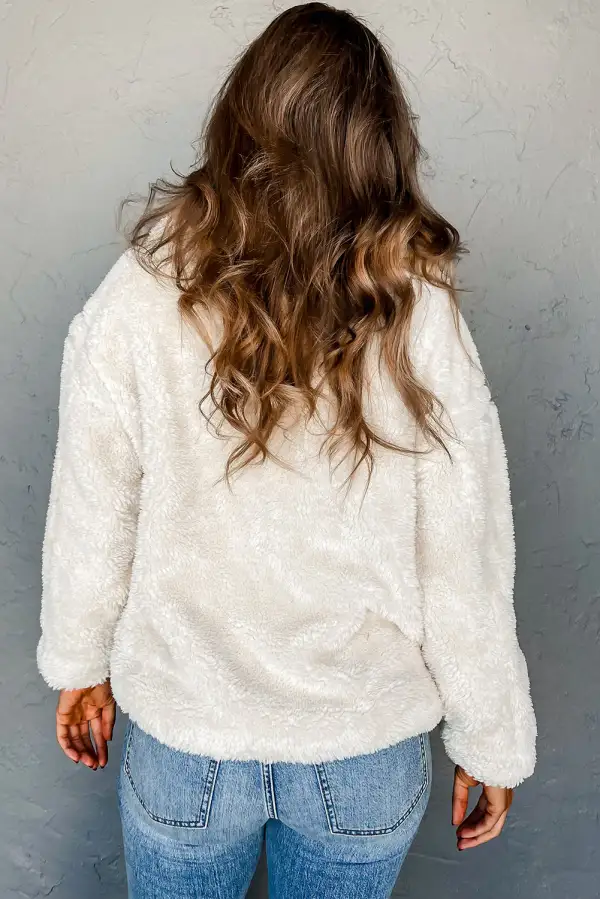 Faux Fur Pocket Button Front Jacket