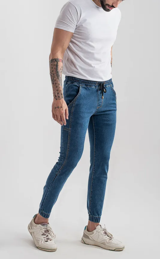 Stretch-Denim Jogger Jeans