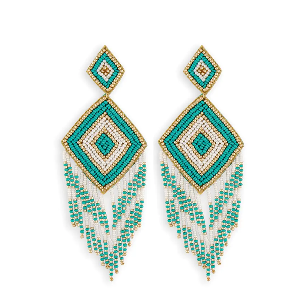 Detailed Layered Artful Beaded Earrings